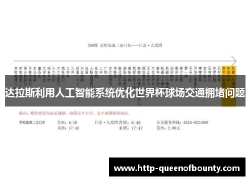 达拉斯利用人工智能系统优化世界杯球场交通拥堵问题 达拉斯利用人工智能系统优化世界杯球场交通拥堵问题